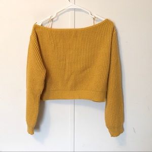 Yellow off the shoulder sweater